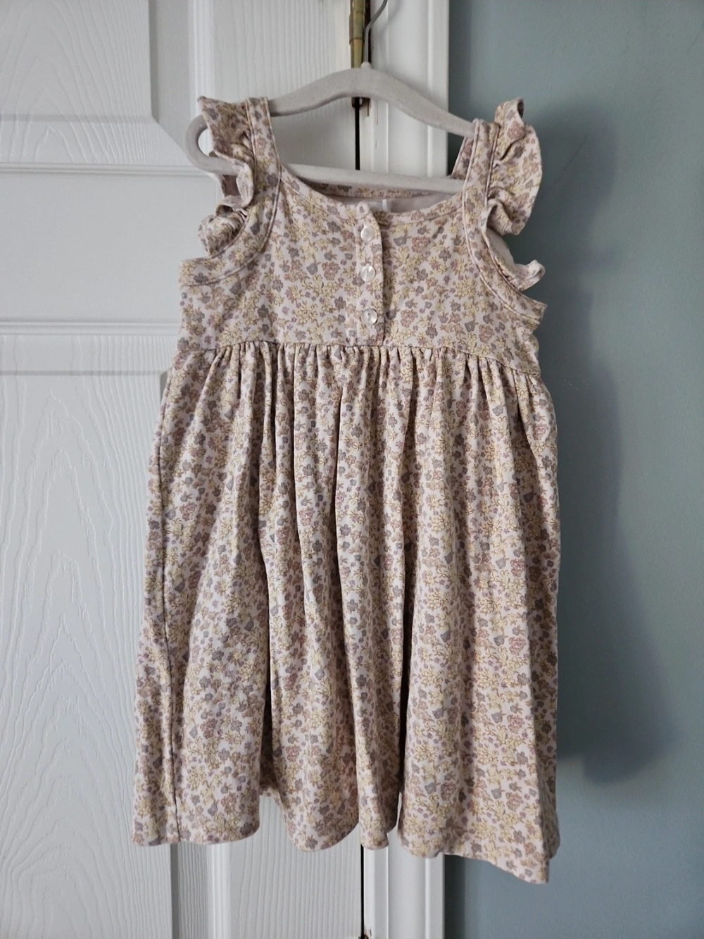 Jamie Kay Floral Ruffle Dress in Cream and Pink